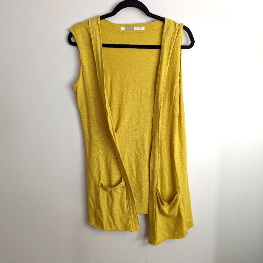 Athleta long line Open Front Cardigan Vest with pockets